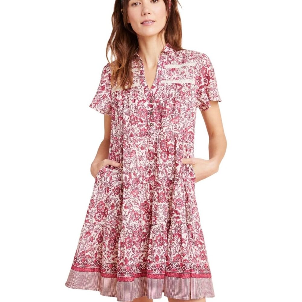 Anthropologie Floral Mini Dress